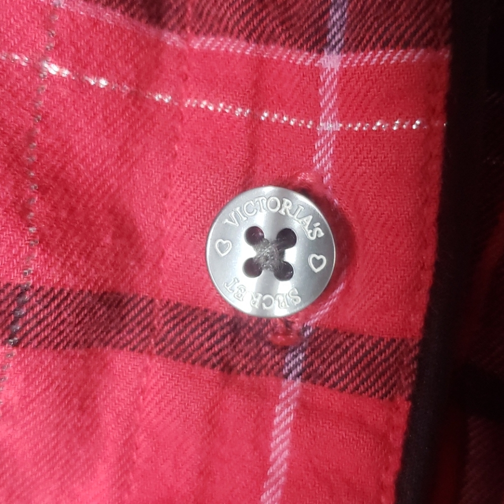 Victoria's Secret Plaid Button Down Top Small - Picture 3 of 7